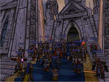 Stylizowany screen z założenia gildii pod katedrą Stormwind